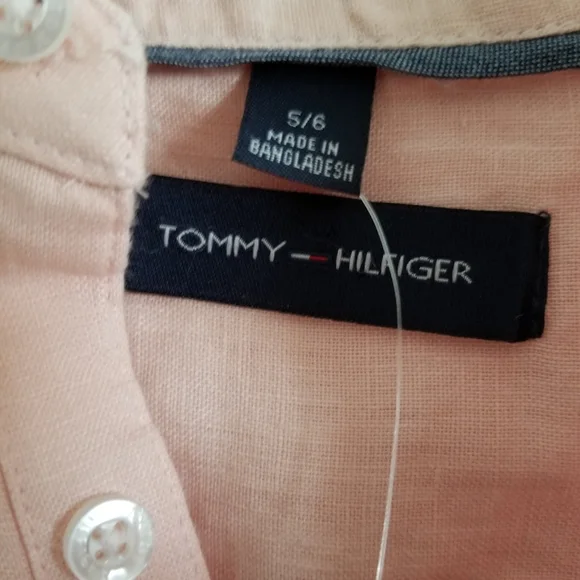 Kids New Tommy Hilfiger Boy linen Button Down Shirt Size 5/6 - Picture 6 of 8